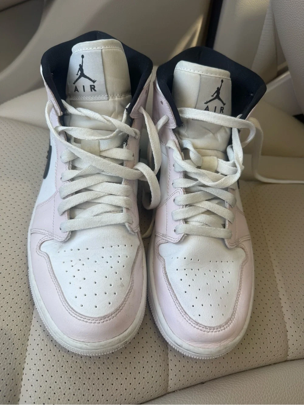 Nike Women's High-Top Sneakers in White, Light Pink & Black size 9